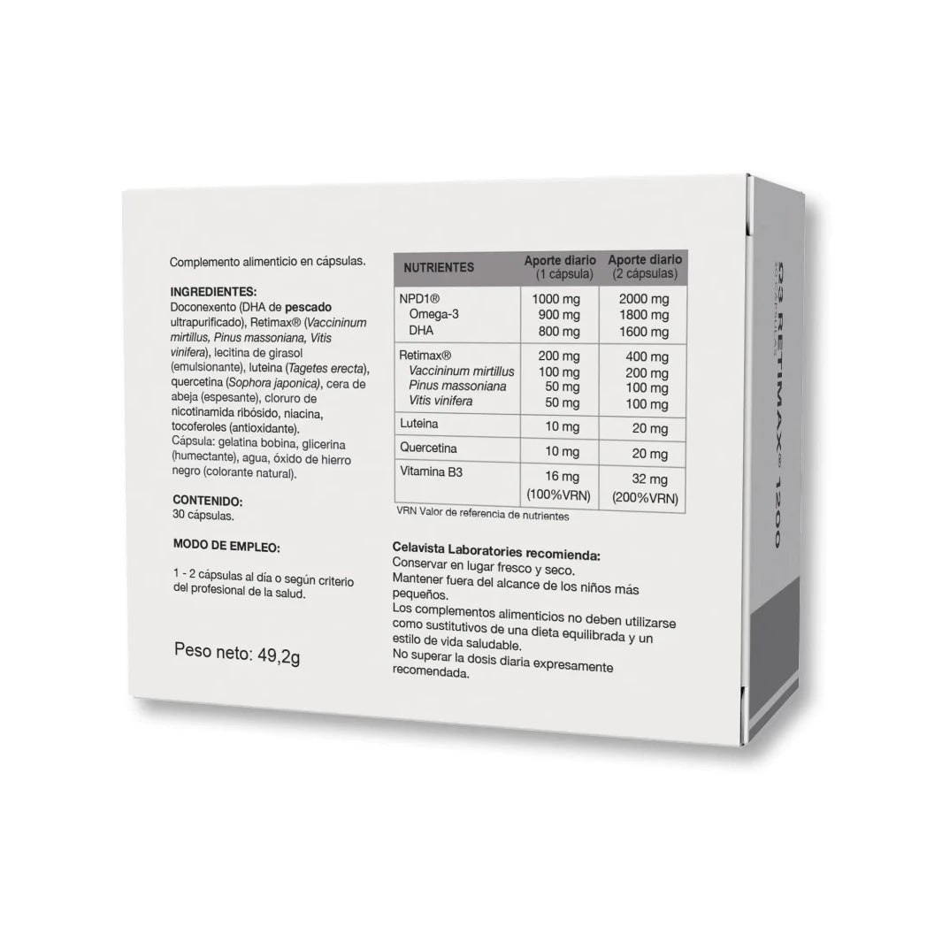 Pastillas omega 3 para blefaritis y presión ocular - Vista anterior producto Celavista