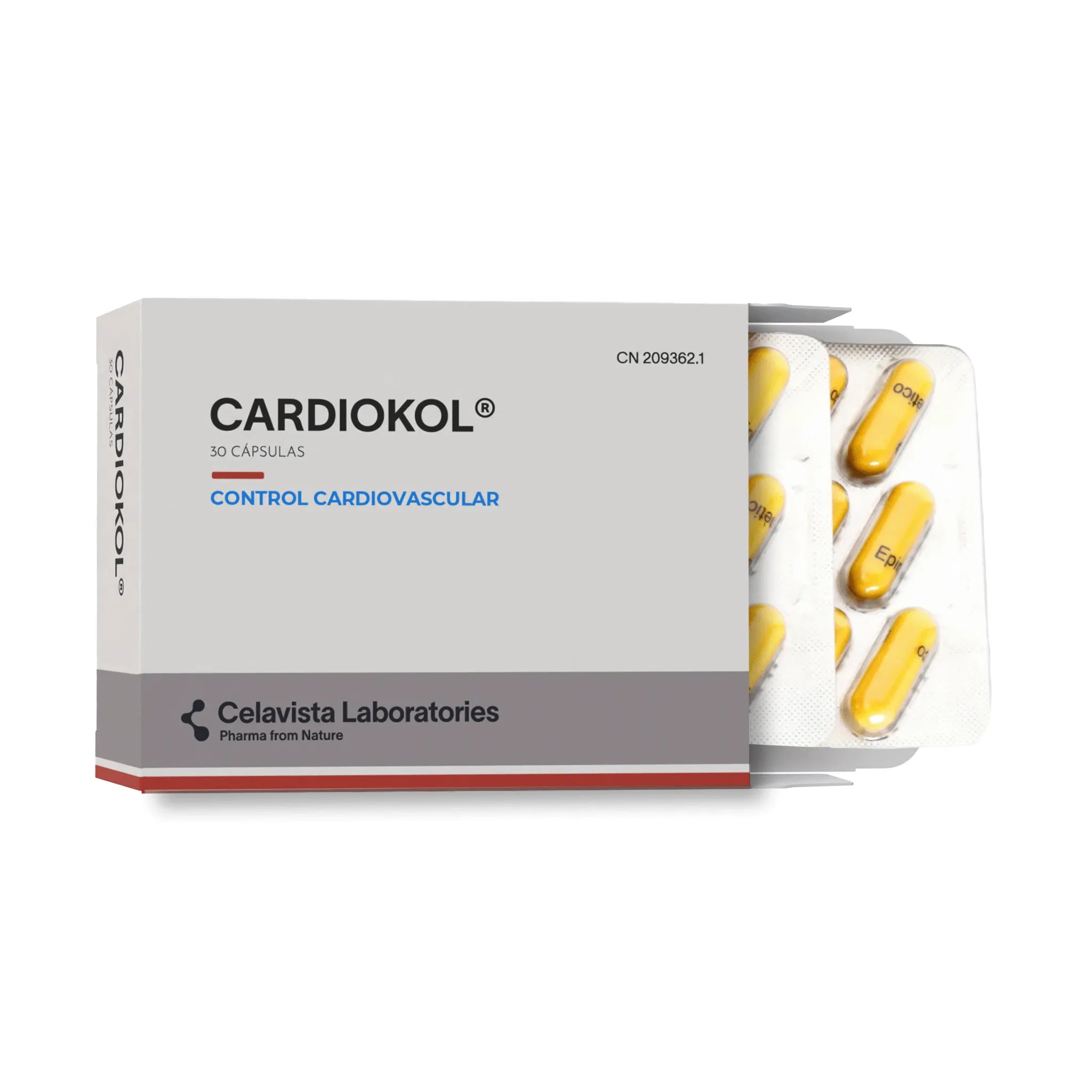 Suplemento para bajar el colesterol con Fibromatrix y Quercetina - Cardiokol vista frontal