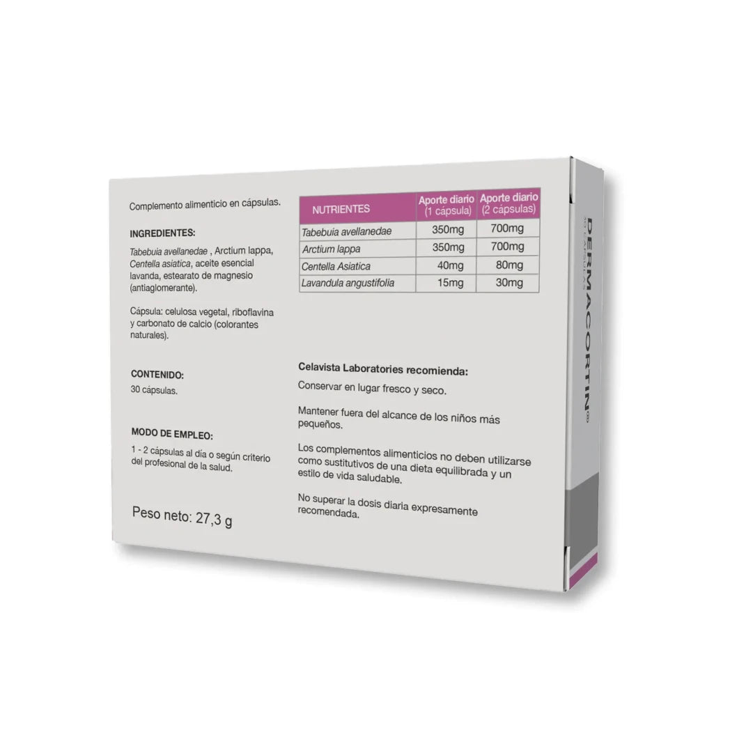 Tratamiento natural para manchas rojas en la piel y puntos rojos - Dermacortín, vista anterior