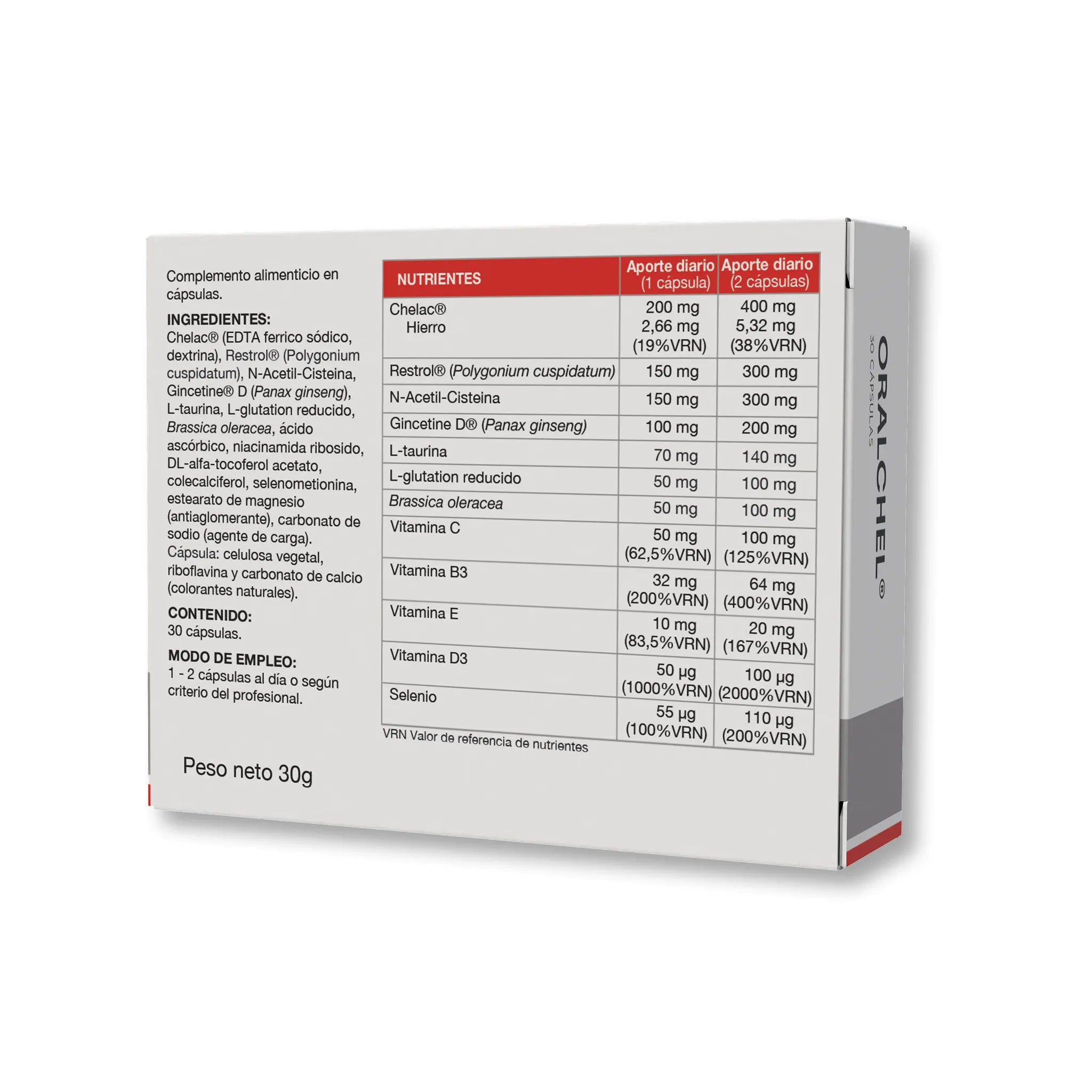 Quelación natural para calcificación en las arterias con Restrol - Vista anterior producto