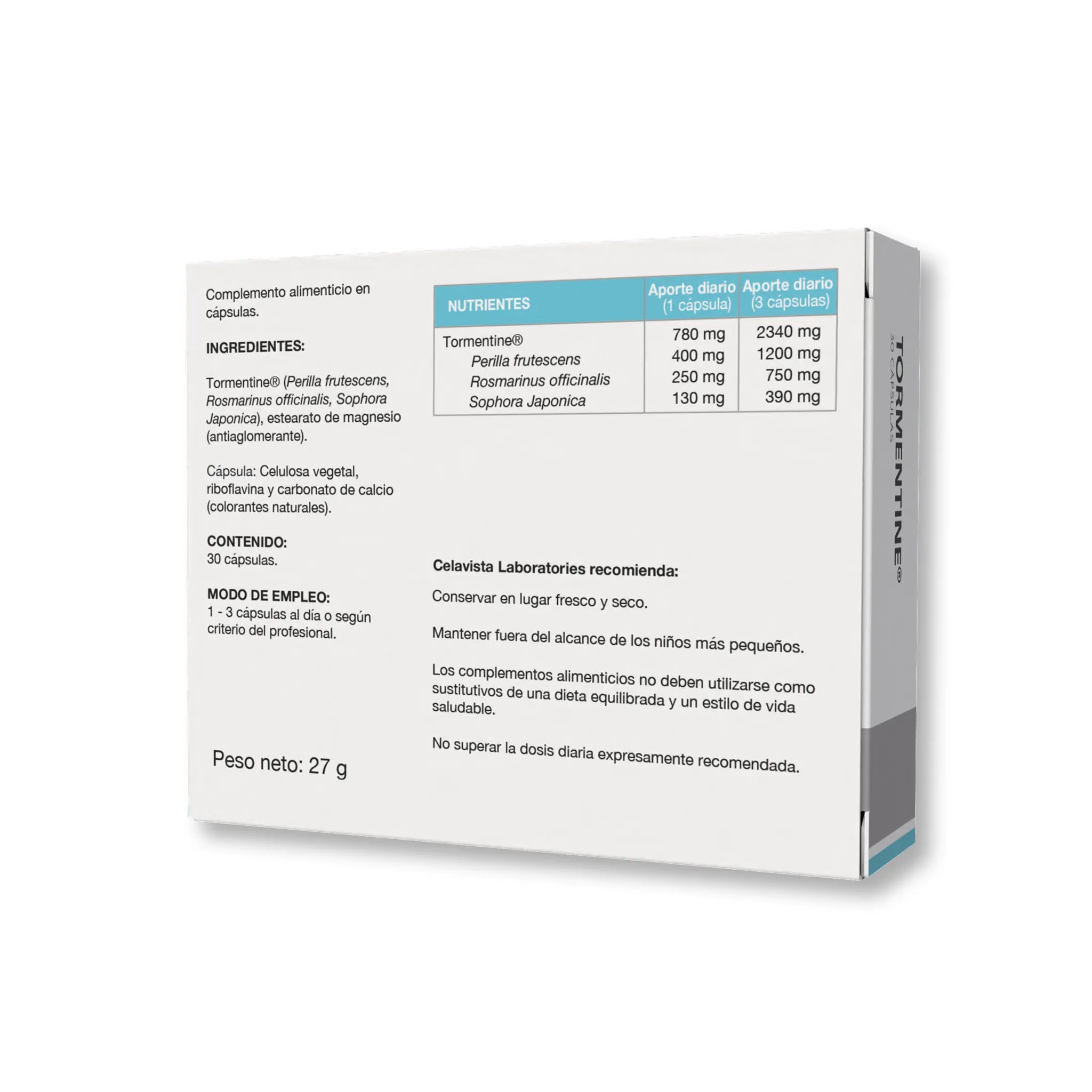 Pastillas para la alergia con ácido rosmarínico concentrado - Vista anterior producto Celavista